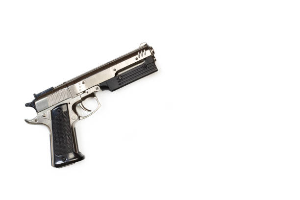 istock Toy pistol on a white background 1311295068
