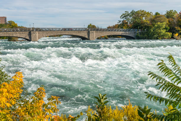 istock Niagara river above Niagara Falls with bright autumn trees 1311298140