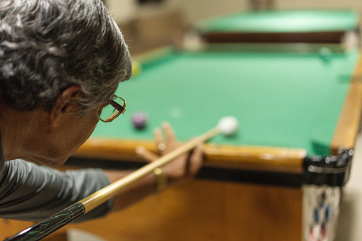 Point of view, Man, Playing, Billiards, Indoors