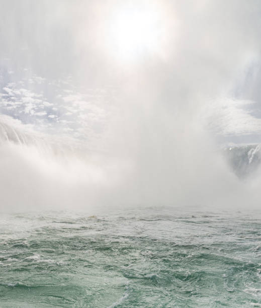 The Maid of the Mist tour boat and the Impressive Horsehoe Falls, Niagara river, Niagara Falls, Ontario, Canada