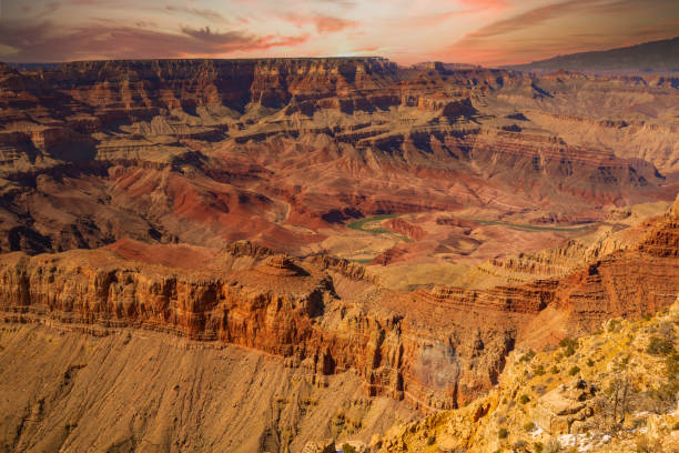 istock Grand Canyon with a golden sky 1311300780