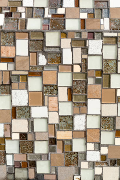 istock Colorful mosaic on the wall, abstract glass background. 1311301420