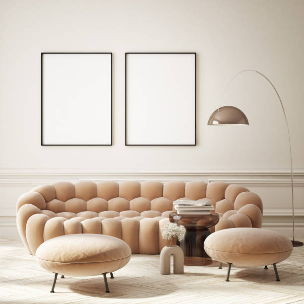 istock mock up poster frame in modern interior background, Art Deco style, 3D render 1311303275