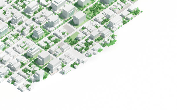 郊外地区の抽象的な背景 - land development aerial view planning ストックフォトと画像