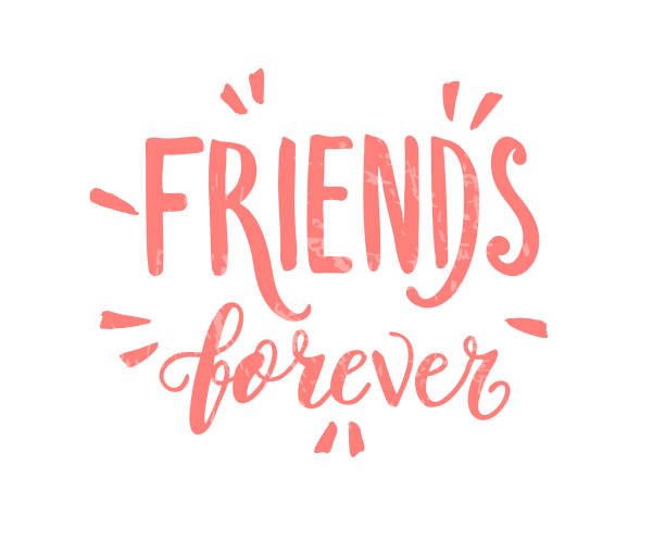 Friends forever text slogan print for t shirt Friends forever text slogan print for t shirt. Hand drawn lettering slogan graphic vector illustration, template, icon, badge. forever friends stock illustrations