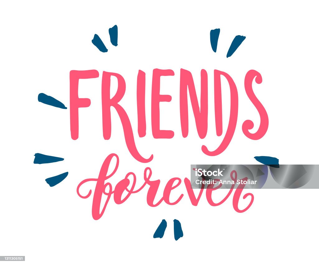 Friends Forever Text Slogan Print For T Shirt Stock Illustration ...