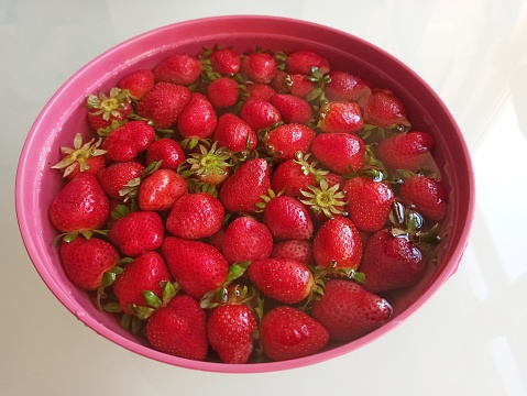 Fresh organic field strawberry fruit in Istanbul turkey