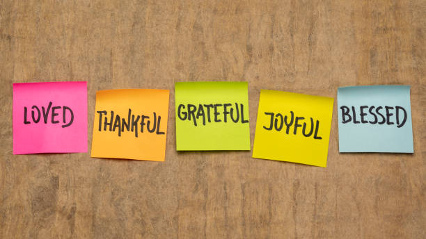 istock loved, thankful, grateful, joyful and blessed - inspirational reminder notes 1311305324