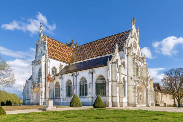 mosteiro real de brou, bourg-en-bresse, frança - bresse - fotografias e filmes do acervo