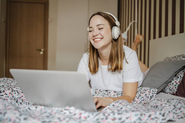 istock Cozy working from home in bedroom 1311309527