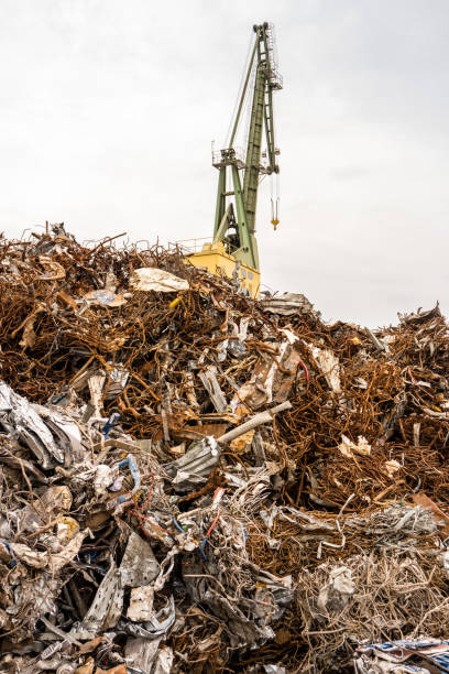 istock Metal recycling with a crane 1311321016