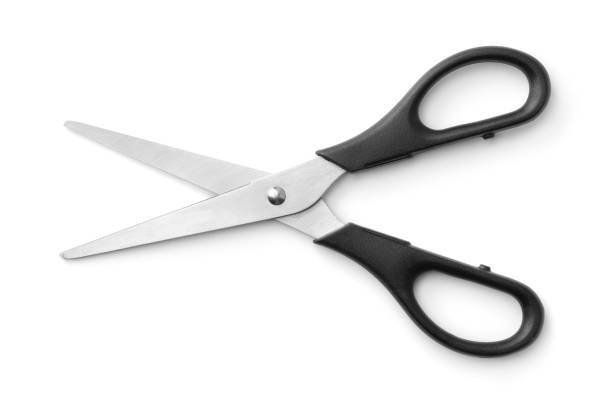 istock Top view of black handled scissors 1311321532