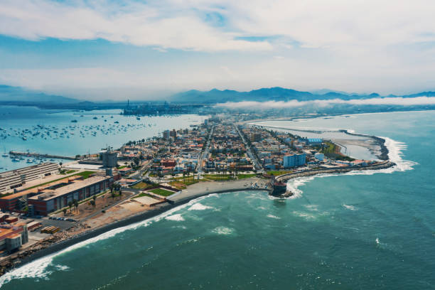 Aerial view of La Punta, Callao - Peru stock photo