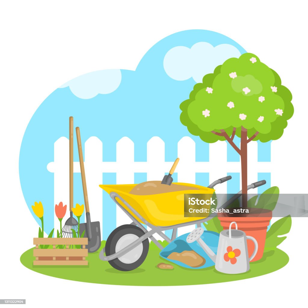 Spring Planting Graphics Gardening Concept Spring Planting Stock Illustration - Download Image ...