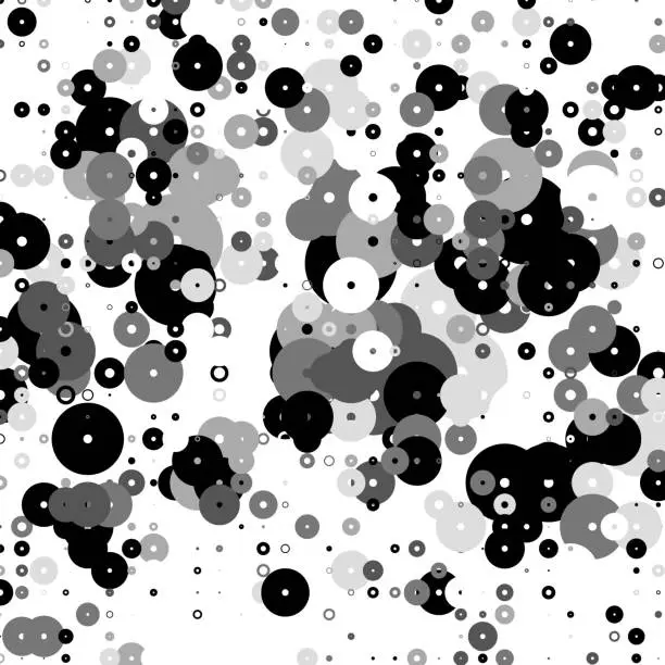 Vector illustration of Circles in matrix pattern, most are missing