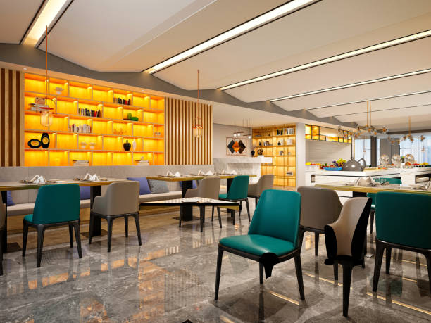 istock 3d render of cafe restaurant interior 1311325601