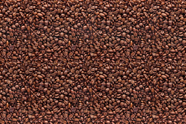 Coffee beans seamless background. Top view Coffee beans seamless pattern background roasted coffee bean stock pictures, royalty-free photos & images