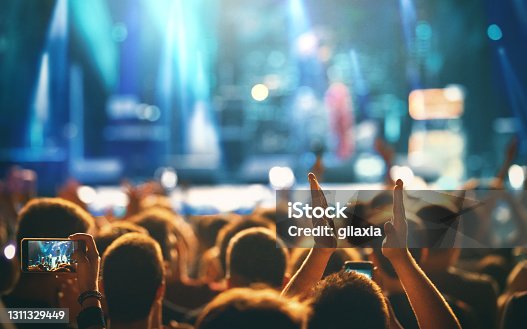 istock Large group of people at a concert party. 1311329449