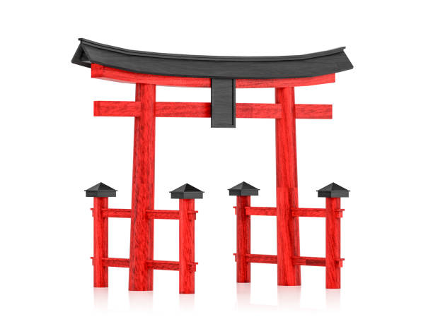 istock Japanese gateway Torii isolated on white background, 3d rendering 1311331651