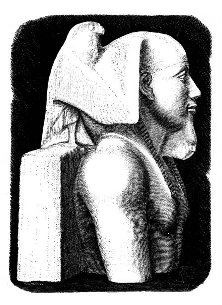 ilustrações, clipart, desenhos animados e ícones de khafra (também khafre, khefren, chephren) - rei egípcio (faraó) da 4ª dinastia durante o antigo reino - egyptian dynasty