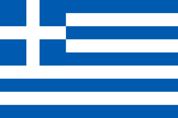 Oficjalna Flaga Republiki Greckiej Prawidłowe Proporcje I Kolory - Stockowe  grafiki wektorowe i więcej obrazów Flaga Grecji - iStock