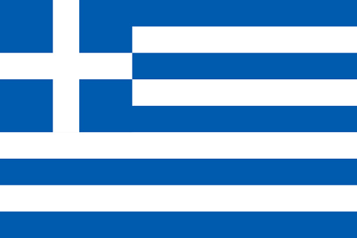 Official flag of Hellenic Republic. Correct proportions and colors. Nine equal horizontal stripes of blue alternating with white. Blue canton in upper hoist-side corner bearing a white cross. Vector