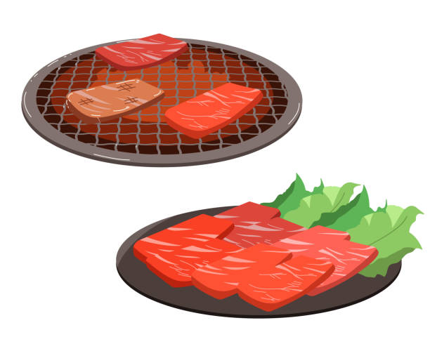 야키니쿠 갈비 - yakiniku stock illustrations