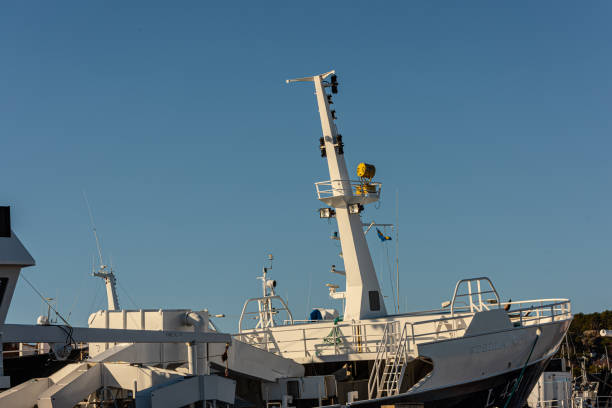 istock Bow and front mast of a trawler.. 1311341868
