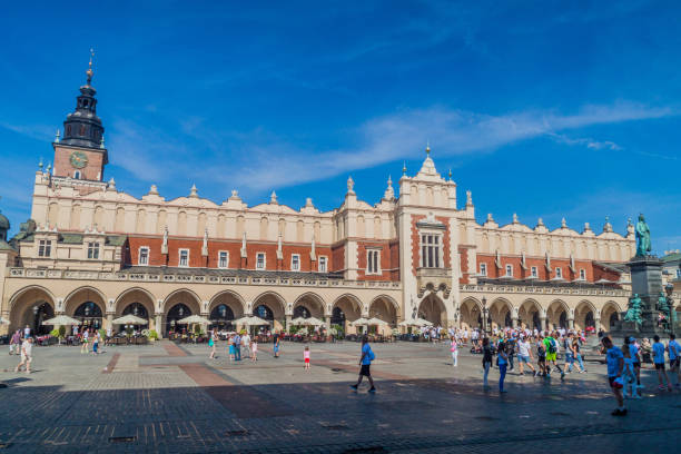 KRAKOW, POLAND - SEPTEMBER 4, 2016: Cloth Hall on Market square in Krakow, Poland