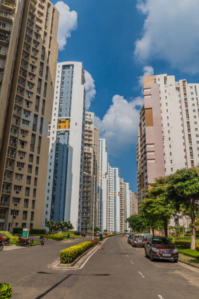 Residential buildings of Uniworld City complex in Kolkata, Ind stock photo