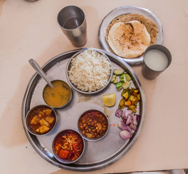 istock Platter of gujarathi thali in a restaura 1311347760