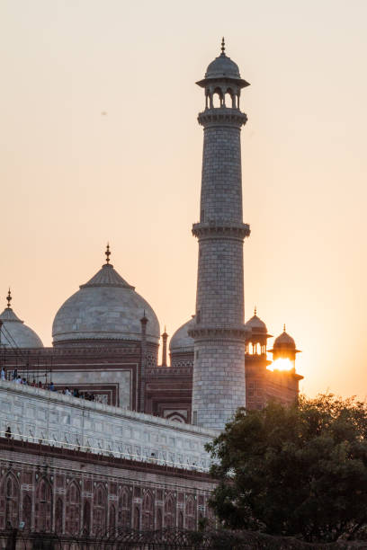 istock Sunset behind famous Taj Mahal in Agra, Ind 1311348039
