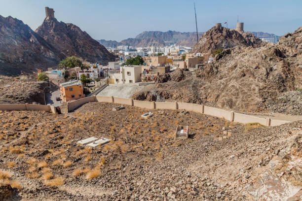 istock Small cemetery in Muttrah district of Muscat, Om 1311348317
