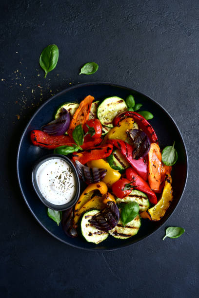 istock Grilled vegetables with yogurt sauce 1311349028