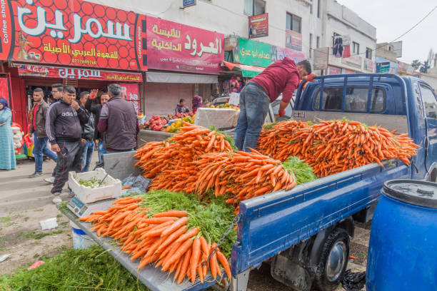 camion chargé de carottes - ajlun photos et images de collection