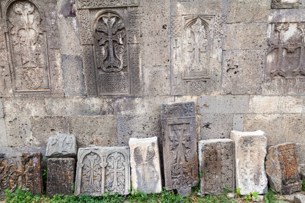 istock Stone crosses Khachkar at Tatev monastery, Armen 1311351937