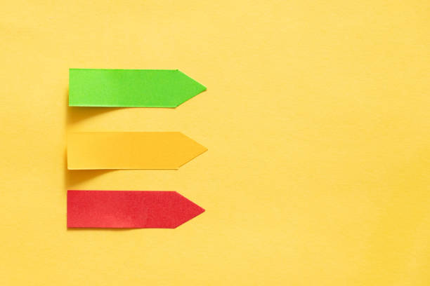 istock Colorful review stickers on a yellow background 1311361188