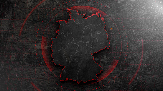 Germany map with details on background