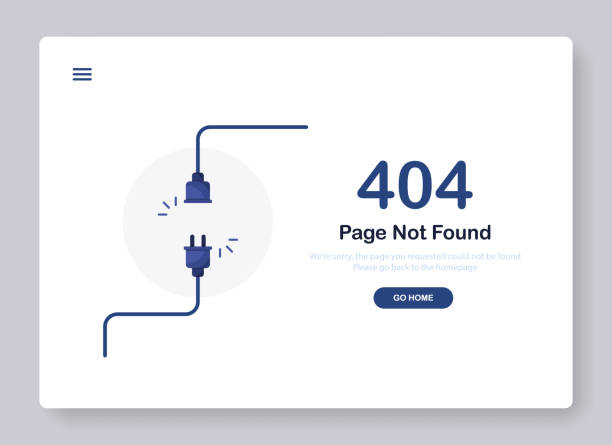 404 strona nie znaleziono szablonu banera - nie znaleziono komunikat o błędzie stock illustrations