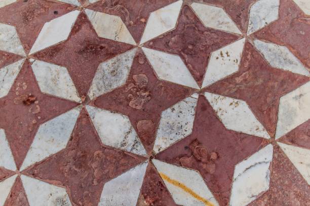 istock Sidewalk mosaics at Taj Mahal complex in Agra, Ind 1311379271