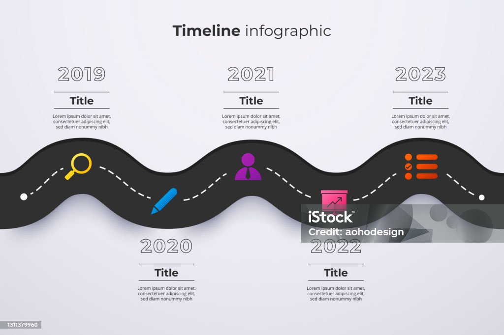 Simple Time Line Image Timeline Infographics Template Milestone Or Process Diagram Concept ...