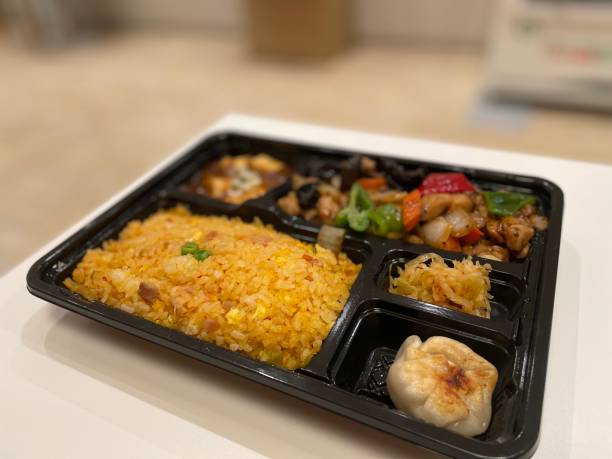 istock Japanese style fried rice the ChaHan Bento linch box with chopped chicken 1311380680