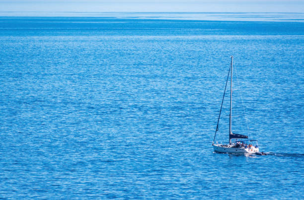 istock Sailing yacht in the blue calm sea. 1311382417