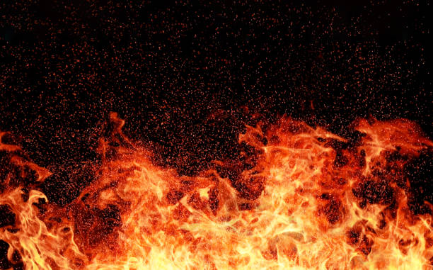 Fire Flame Background Stock Photo - Download Image Now - Flame, Fire -  Natural Phenomenon, Black Background - iStock