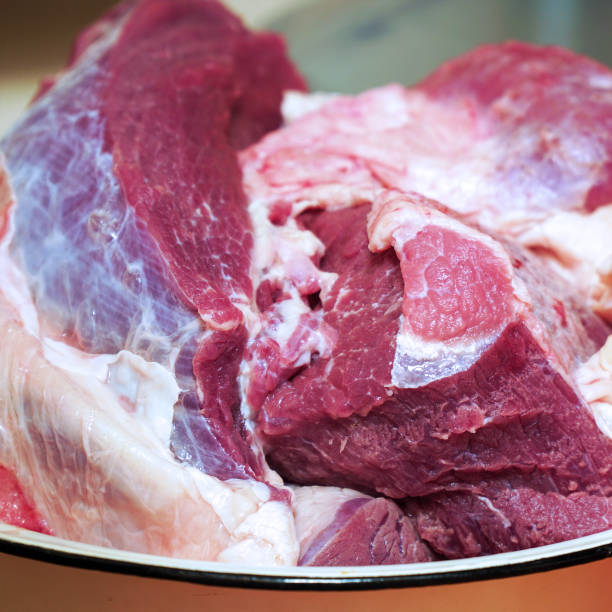 istock Raw beef meat in a plate close-up 1311386010