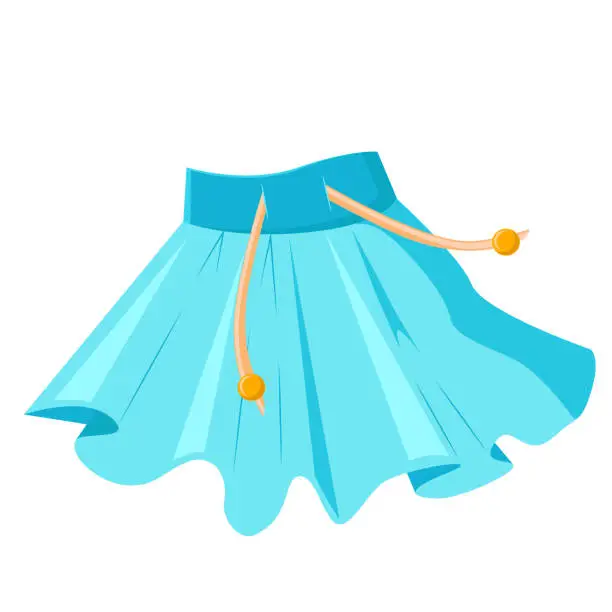 Vector illustration of Vector Image of a beach blue skirt