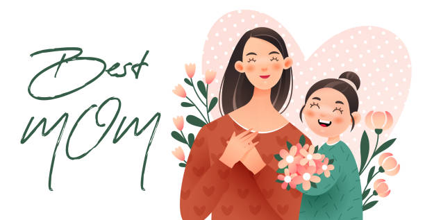 ilustrações de stock, clip art, desenhos animados e ícones de mothers day. card - mother gift