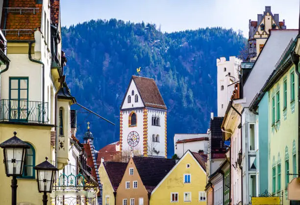 old town with historic buildings of fussen - bavaria