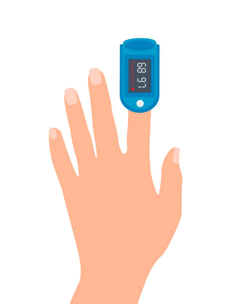 pulse oximeter, oxygen saturation, medical instrument oximeter isolated on a white background. monitor your heart rate through your finger. vector illustration in a flat style. pulse oximeter, oxygen saturation, medical instrument oximeter isolated on a white background. monitor your heart rate through your finger. vector illustration in a flat style. pulse oxymeter stock illustrations
