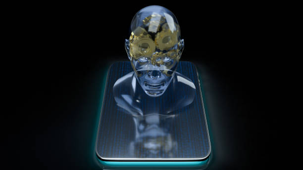 istock The human head crystal and gold gear inside on tablet  for machine learning or ai content 3d rendering 1311393947